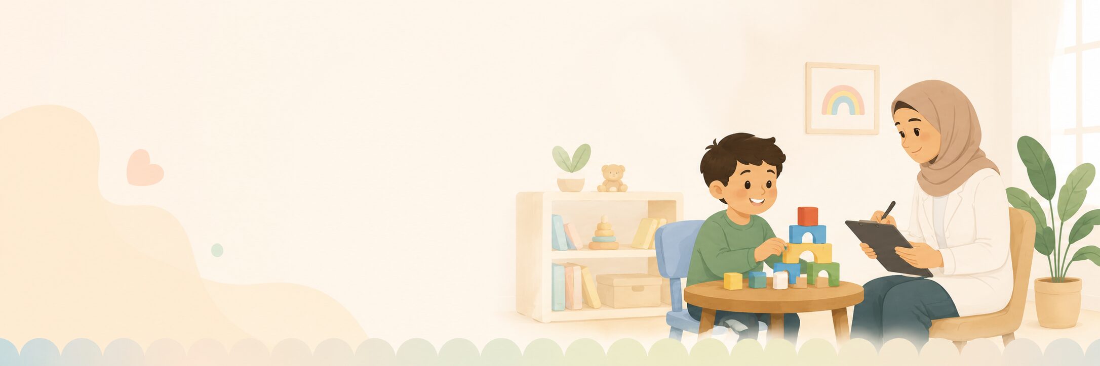 Therapist working with a child
